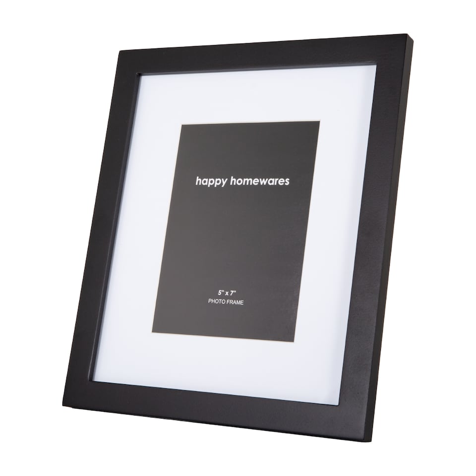 image 1 of Classic Designer Mat Black MDF 5x7 Picture Frame for Free Standing or Wall Hung | Black | 5" x 7"
