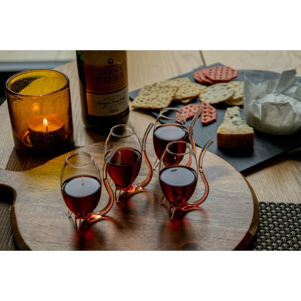 image 1 of BarCraft Glass Port Sippers Set of 4