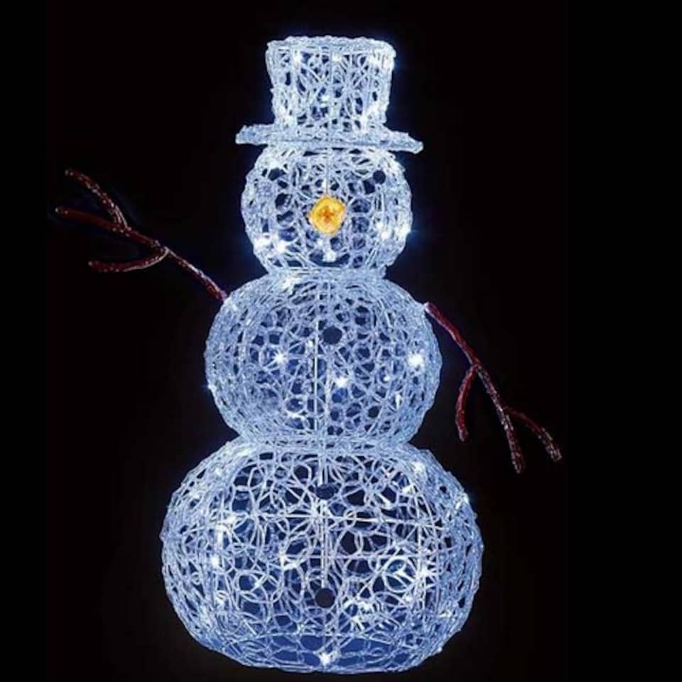 image 1 of Premier Acrylic LED Snowman | White | White | 90cm | 1