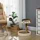 image 6 of PawHut 44cm Cat Tree Tower with Scratch Post, Platforms, Ball, Brown
