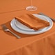 image 3 of Homescapes Burnt Orange Cotton Square Tablecloth - 137 x 137 cm Orange