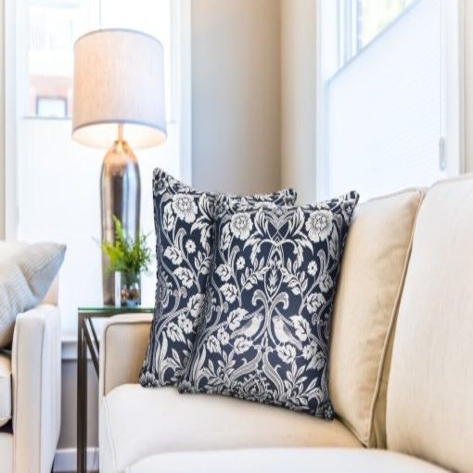image 1 of Harrow Cushion Cover Navy Blue | Blue
