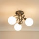 image 1 of ValueLights Velika Black 3 Way Opaque Flush Ceiling Light with LED Bulbs | Black