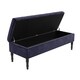 image 5 of 137cm Safar Plain Ottoman Storage Bench -Naples Shoes Bench with Black Turned Wooden Legs - Charcoal Upholstery Footstool Storage