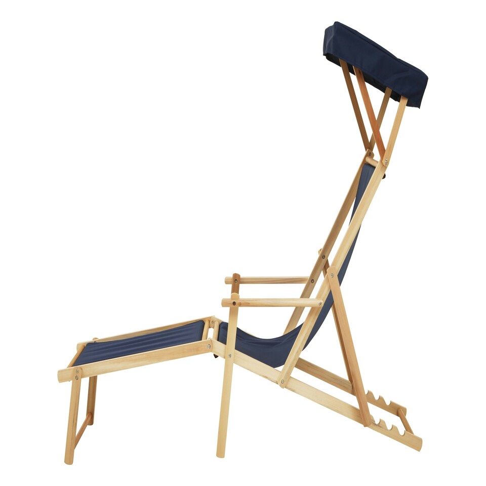 image 1 of Interiors by Premier Blue Lounger, Easy to Clean Lounger Chair Outdoor, Weather-resistant Chaise Lounge, Space-saver Sun Lounger