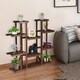 image 5 of COSTWAY 9 Tier Wood Plant Stand Display Rack Flower Shelf Brown