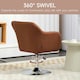 image 4 of HOMCOM Stylish Retro Swivel Tub Chair Steel Frame Cushion Seat Dark Brown