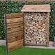 image 4 of Greetham 6ft Log Store with Doors - L80 x W123 x H181 cm - Rustic Brown
