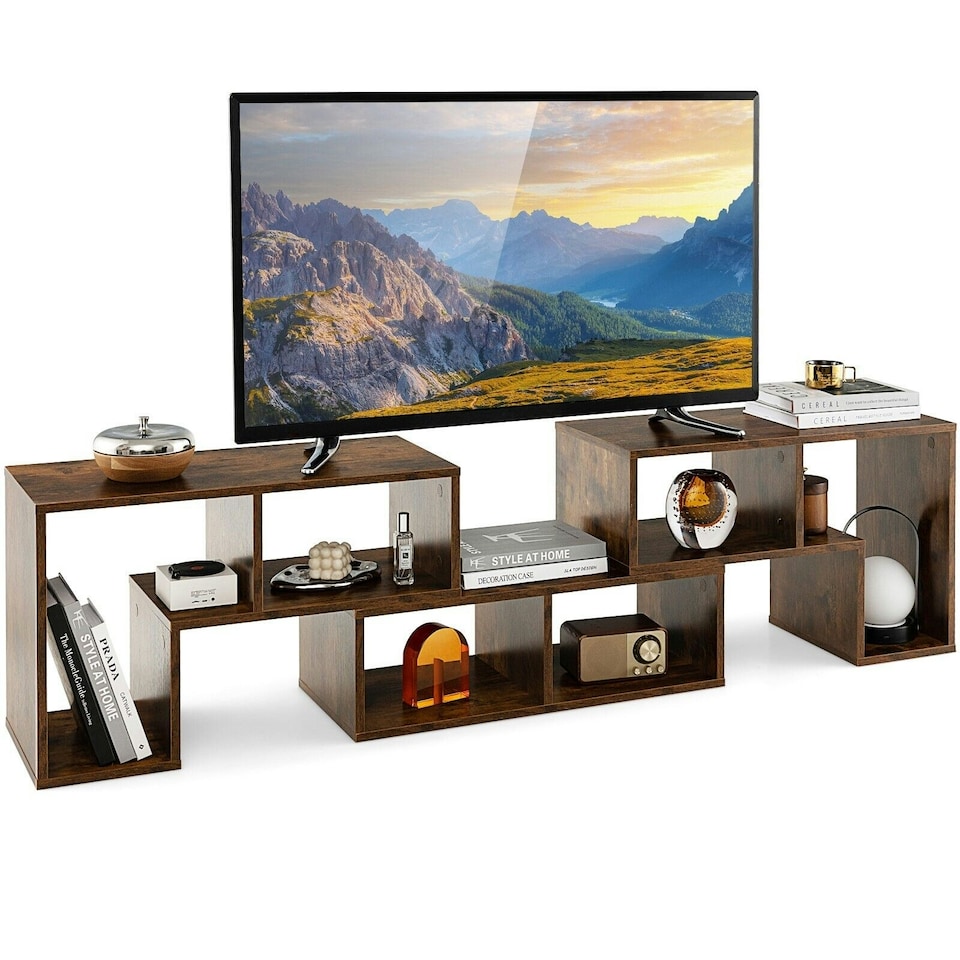 image 1 of COSTWAY TV Stand for TVs 65 Inches Entertainment Center Brown | Brown | 1