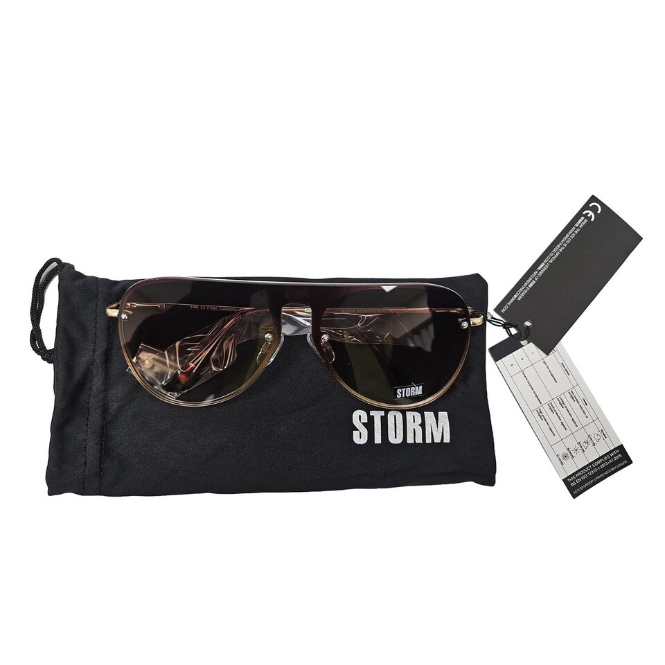Storm Ocean Lens Aviator Sunglasses Black UV Protection, Black