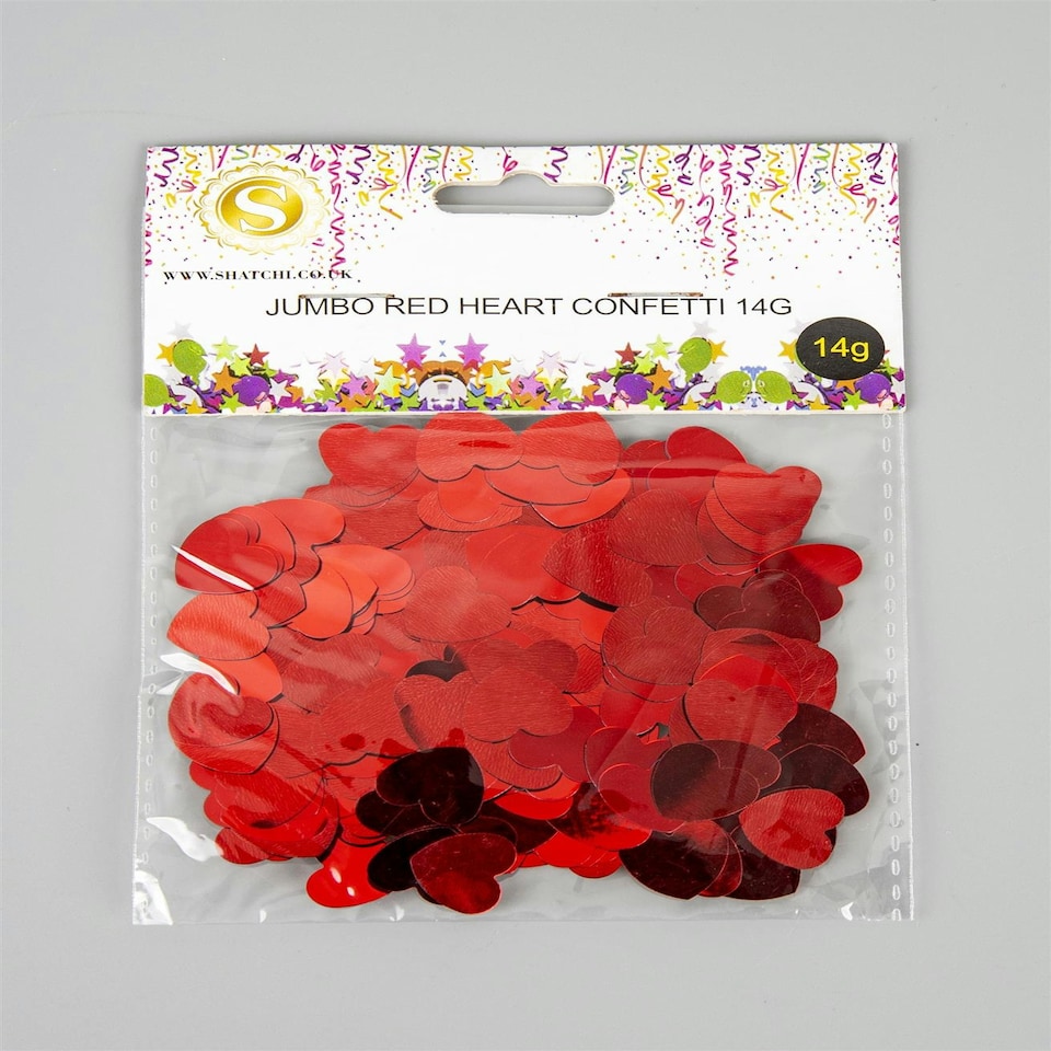 image 1 of Jumbo Heart Confetti Red - 14g 1PK