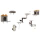 image 1 of COSTWAY Wall-Mounted Cat Tower Set Space Saving Grey