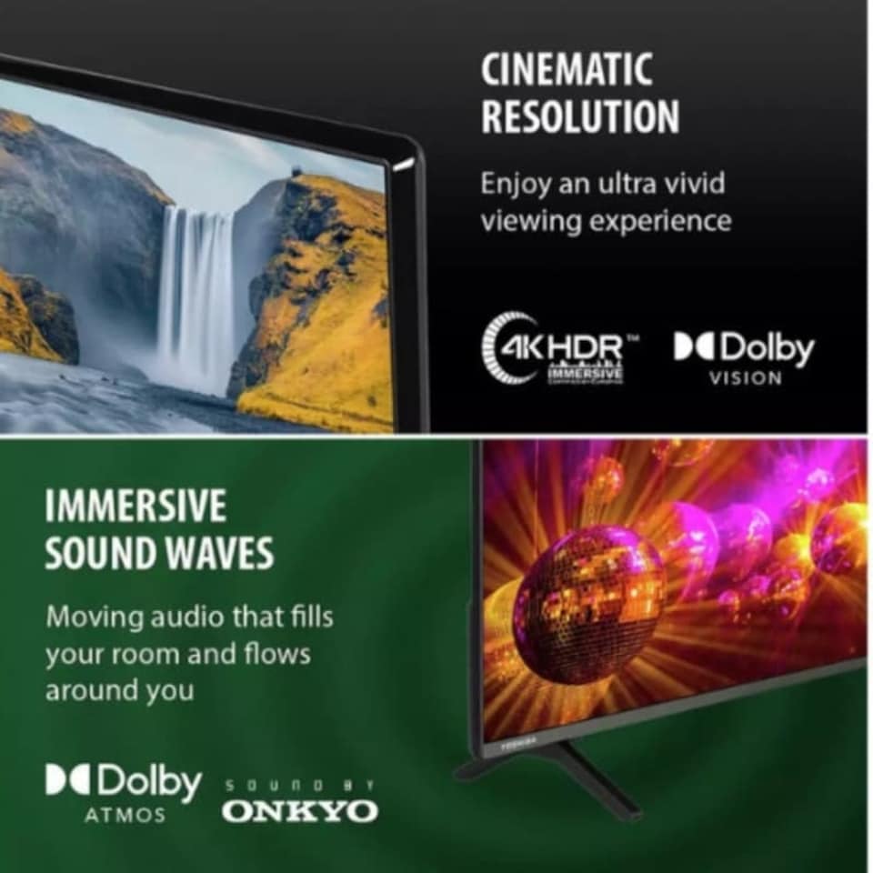 image 1 of Toshiba 55 Inch 4K Ultra HD LED HDR Smart VIDAA Freely TV & Dolby - 55UV2F53DBU