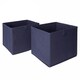 image 1 of OHS 2 x Plain Folding Storage Cube Boxes, 27x27cm - Navy Blue