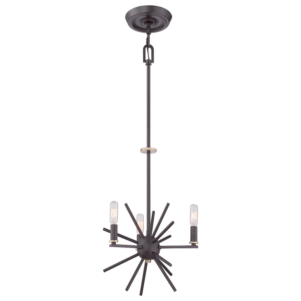 image 1 of Carnegie 3 Light Ceiling Pendant Western Bronze Finish, E14