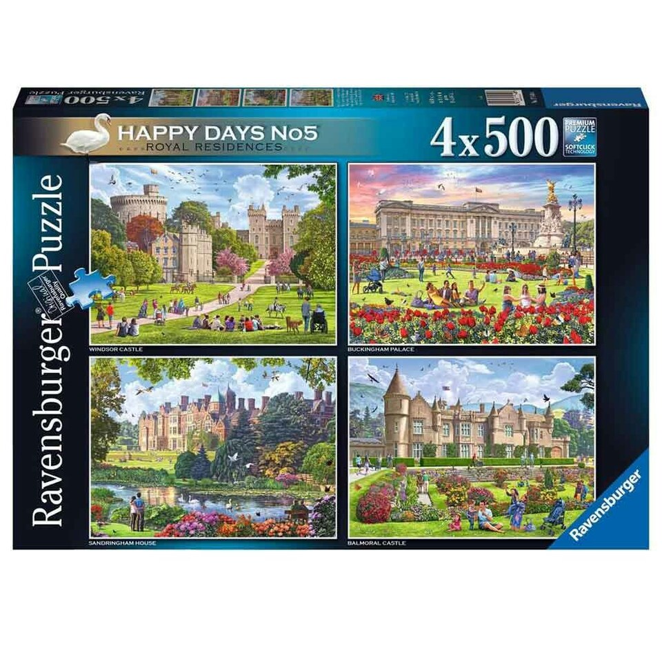 image 1 of Ravensburger Happy Days No.5 Royal Residences 4 x 500 Piece