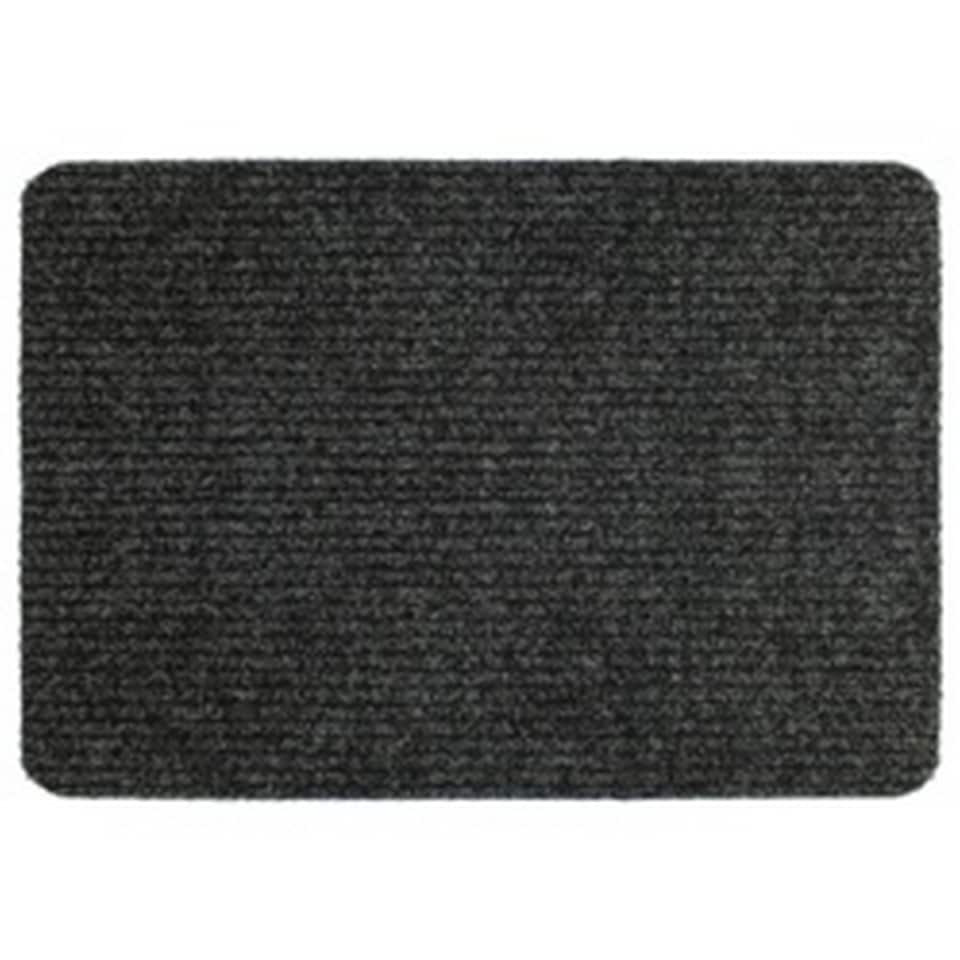 image 1 of Groundsman Basic Ribbed Indoor Door Mat | Grey | Anthracite | 40cm x 60cm | 1