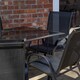 image 3 of Outdoor 6 Person Rectangular Glass Top Garden Patio Dining Table Chairs Set