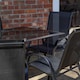 image 3 of Outdoor 6 Person Rectangular Glass Top Garden Patio Dining Table Chairs Set