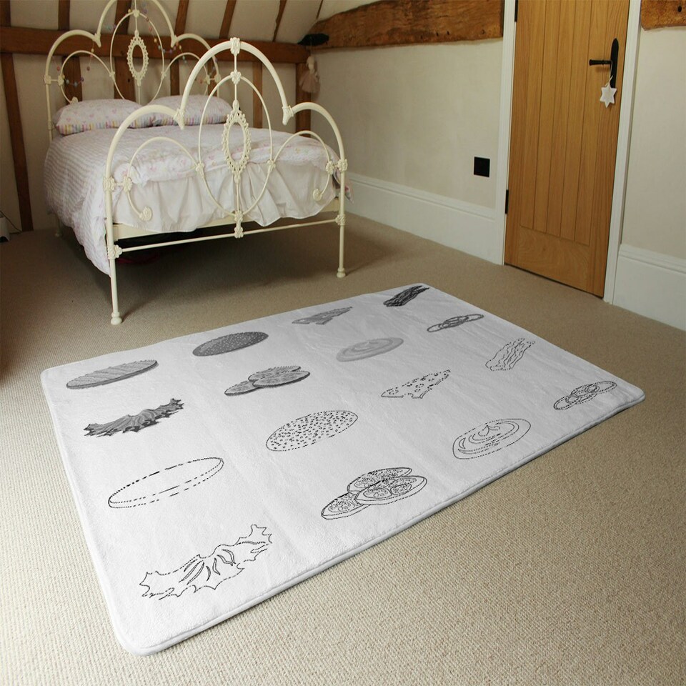 image 1 of burger and sandwich icon (Rug) Grey | XL