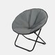 image 6 of OHS Plain Dyed Portable Lightweight Folding Soft Plush Padded Outdoor Garden Travel Camping Moon Chair Grey | Charcoal