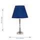 image 5 of Set of 2 Chrome Table Lamps with Stem Detail and Navy Blue Shades Chrome | Blue