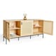 image 4 of VonHaus Rattan Sideboard with 3 Storage Doors & 6 Shelves