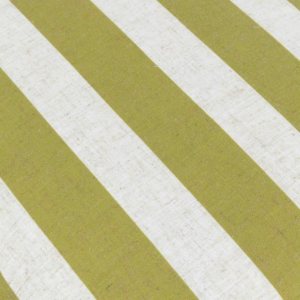image 1 of furn. Linen Stripe Printed Ruffle Linen/Olive Filled Cushion 50 x 50 cm | Multi