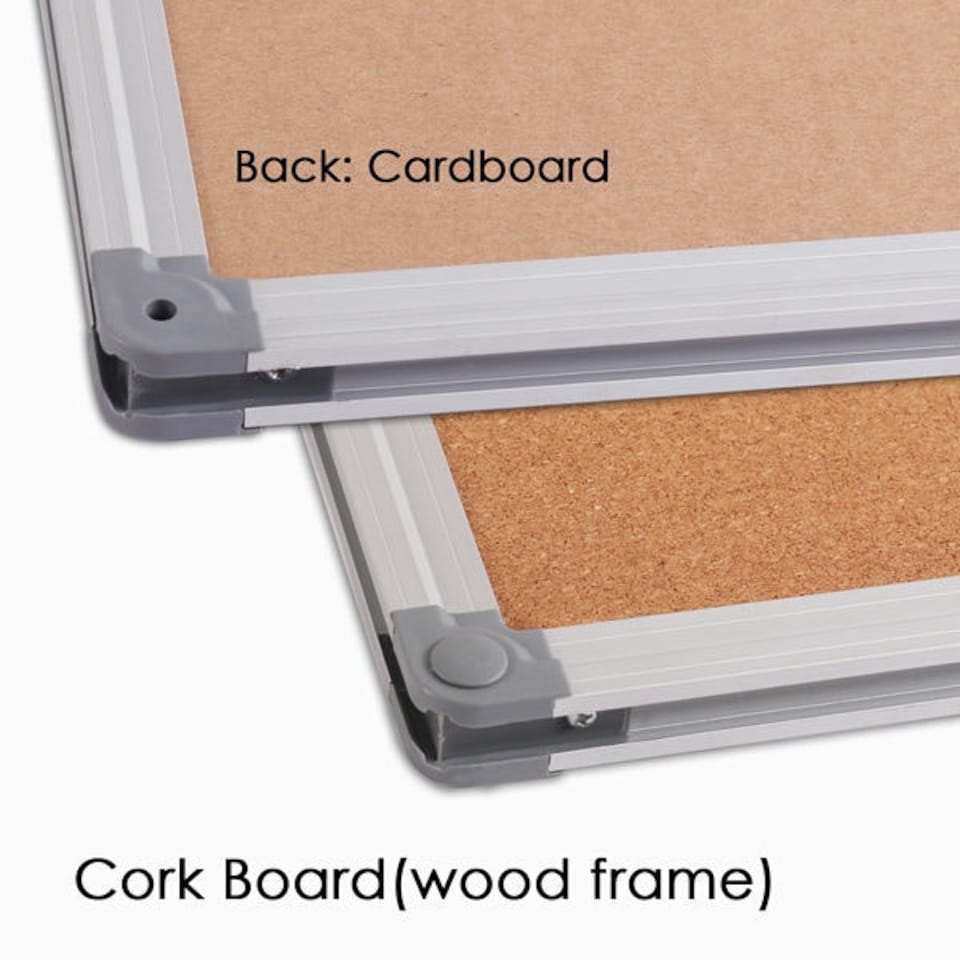 image 1 of Aluminium Framed Corrugated Notice Cork Bulletin Board 45 x 60cm