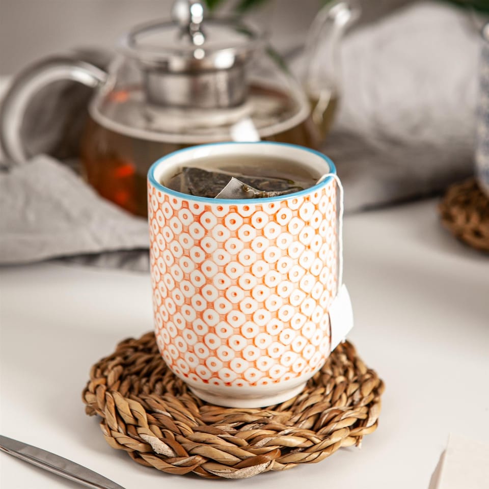 image 1 of Nicola Spring Hand-Printed Tumblers - 280ml - Orange - Pack of 6 | Orange | Orange | 6