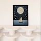 image 2 of Sailing Into Moonlight Boat Full Moon Home Decor Black Framed Wall Art Print A4