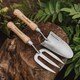 image 2 of Kent & Stowe Stainless Steel Hand Trowel and Fork Set | Brown | 1 x Hand Trowel, 1 x Hand Fork | 1