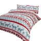 image 1 of Scandi Polycotton Duvet Cover Set With Pillowcase Red | Super King