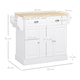 image 5 of HOMCOM Kitchen Storage Trolley with Adjustable Shelf, Rolling Kitchen Island with Drawers and Cabinets, 110 x 45 x 91cm, White