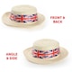 image 5 of Union Jack Boater Hat, Bow Tie & Suspenders Red | One Size