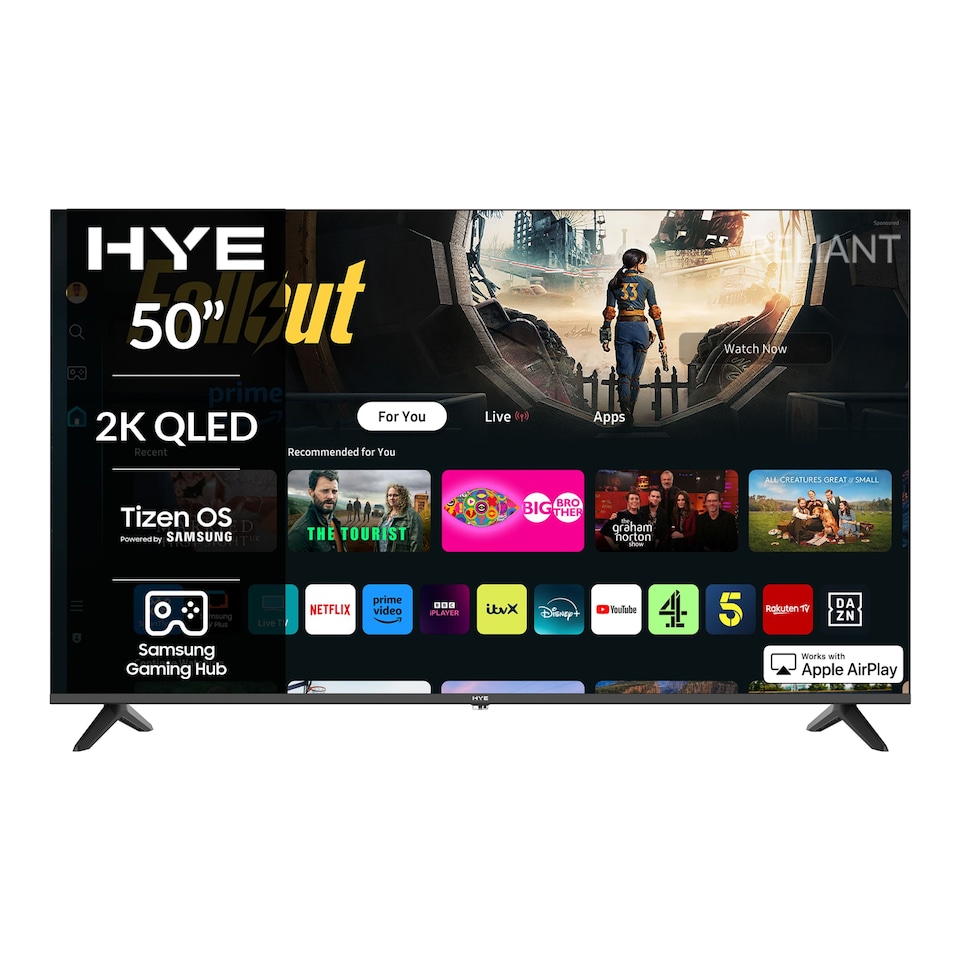 image 1 of HYE 50" Inch 2K QLED Tizen OS WiFi Frameless Smart TV - 50QLEDS1008