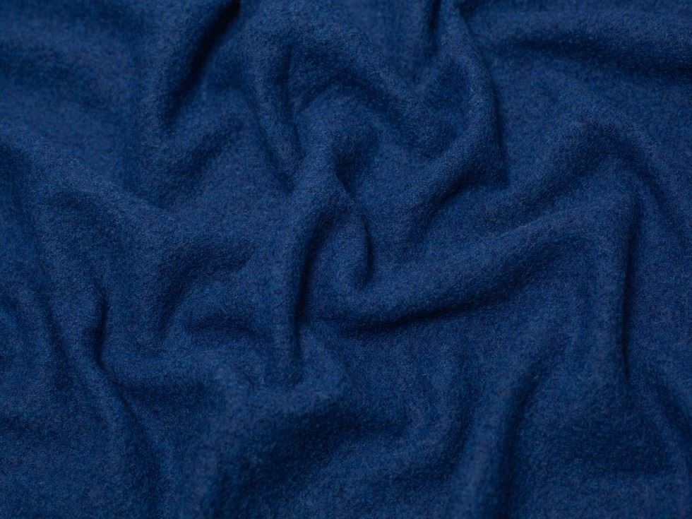 Minerva Core Range Blue 100% Pure Boiled Wool Coating Fabric for Dressmaking, 140cm / 55" Wide - per metre