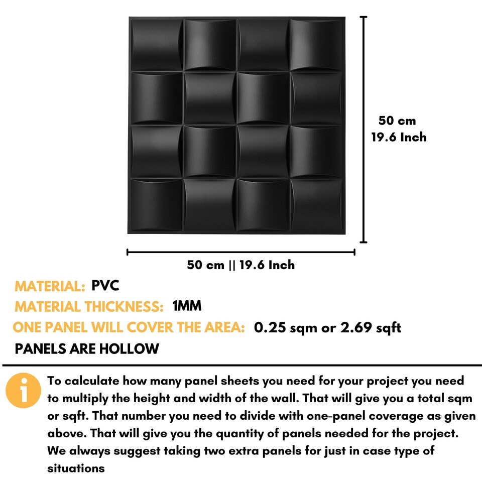 image 1 of NOVECRAFTO Lattice Effect 3D Wall Panels – 6 Sheets Covering 1.5m² | 16.15ft² Interior Cladding Set | Square Grid Design – Each Panel 50x50cm | Grey