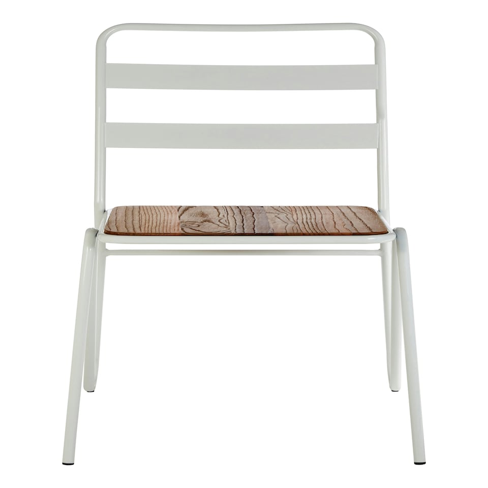 image 1 of Interiors by Premier White Metal Chair, Comfy Pink Metal Outdoor Chair, Effortless Cleaning Metal Chair