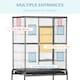 image 4 of PawHut Rolling Bird Cage w/ Detachable stand Storage Shelf  Wood Perch Food Cup