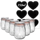image 1 of Argon Tableware 6x Glass Storage Jar & Heart Labels Set - 750ml - 4 Seals Airtight Kitchen Storage Container Preserving Jar