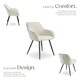 image 3 of Dining Chair Marilyn - corduroy look, upholstered, armchair, continuous backrest - per piece Cream | Cream/Black