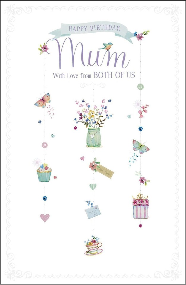 image 1 of Mum From Both of Us Happy Birthday Glitter Greeting Card