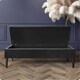 image 2 of 137cm Safar Plain Ottoman Storage Bench -Naples Shoes Bench with Black Turned Wooden Legs - Black Upholstery Footstool Storage