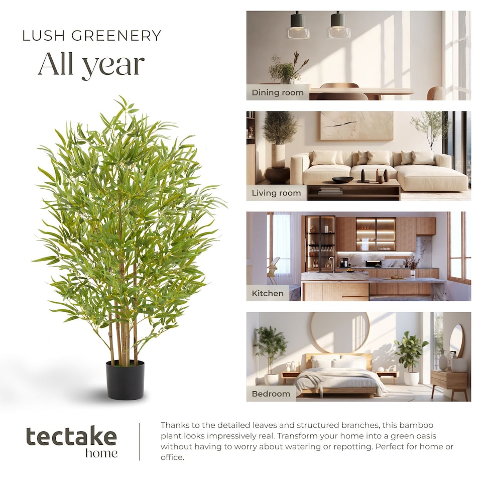 image 1 of Artificial Plant - bamboo grass, realistic look, low-maintenance | Green | green | 50 x 50 x 150 cm | 1