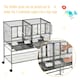 image 8 of PawHut Double Rolling Bird Cage with Removable Metal Tray and Storage Shelf
