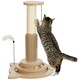 image 1 of PawHut Cat Scratcher, 5-in-1 Sisal Post with Interactive Toy 49cm Oak Tone