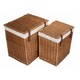 image 1 of Set of 2 Boutique Double Steamed Storage Laundry Wicker Basket | Brown | Brown