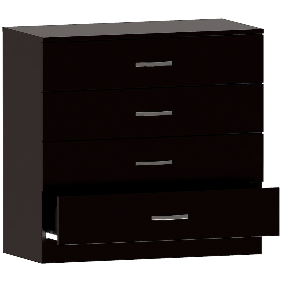 image 1 of Vida Designs Riano 4 Drawer Chest of Drawers Bedroom Storage, Black