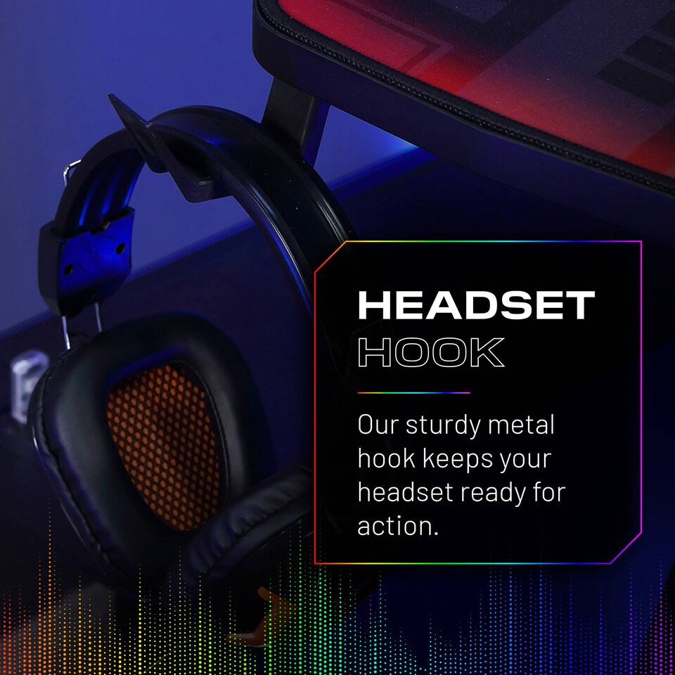 image 1 of X Rocker Lumio XL 140cm LED Gaming Desk with Full Mousepad - Carbon Black RGB